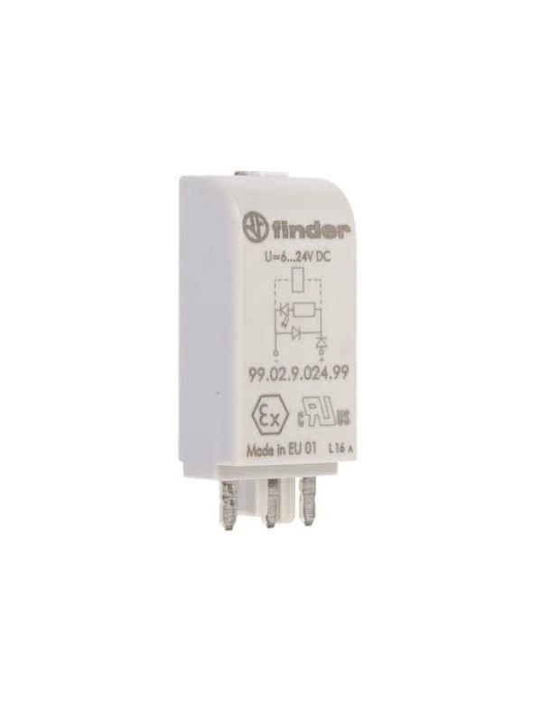 Finder Röle Led Modül 99.02.9.024.99  6-24V Dc Yeşil Led 95.05 Sokete Uygun