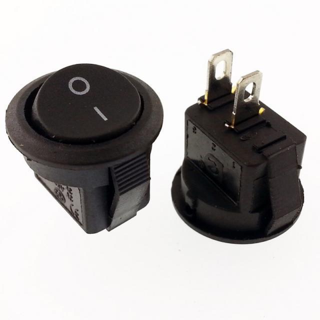 ANAHTAR YUVARLAK KAFA 16mm  SİYAH IŞIKSIZ  ON ~ OFF  2 PİN UFAK  (S) IC-134E !!!!!!