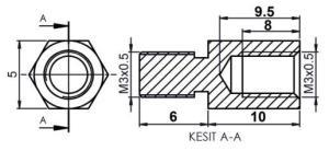 AK-YP-510 DİSTANS  METAL 10 mm YÜKSELTEC metrik3