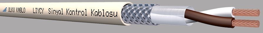 Ülkü ÜK-5400 02 Li Blendajlı Kablo (1 metre) 2X0,22mm  LIY(ST)CY Sinyal Kumanda Kablosu