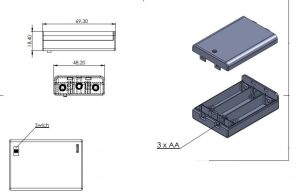 AK-SBH-331-AS   3xAA Tipi Kapaklı Switch'li Pil Yuvası  [  A.L.T.K.Y  ]