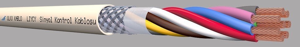 Ülkü ÜK-5406 08 Li Blendajlı Kablo (1 metre) 8X0,22mm  LIY(ST)CY Sinyal Kumanda Kablosu
