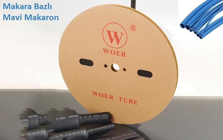 Woer 12,7 mm Mavi 100 Metre Isıyla Daralan Makaron ( Makara Fiyatıdır)