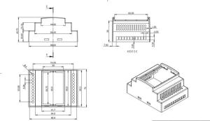 AK-RT-204-C 70 x 90 x 59 mm 4 modül Ray Tipi Kutu