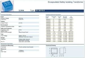 Trafo El-Kom 2,3VA 2x6V Mavi RN130741  2x192mA