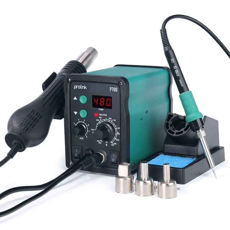 Prolink P78D Dijital Isı Ayarlı Hava Üfleme ve Havya İstasyonu P-78 D 740w (878D)
