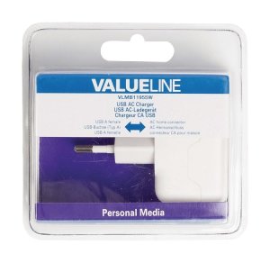 VALUELİNE VLMB11955W 220 ŞARJ  CİHAZI  BEYAZ  Out:USB 5V 2100 mA