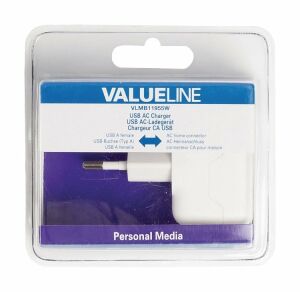 VALUELİNE VLMB11955W 220 ŞARJ  CİHAZI  BEYAZ  Out:USB 5V 2100 mA