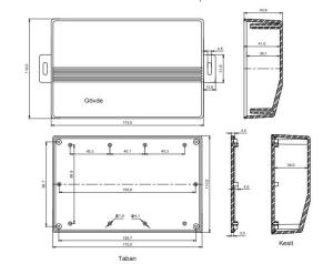 AK-HH-040-A 175x115x44 Gri Askılı Duvar Tipi Kutu