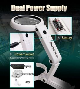 Proskit Ma-025 Katlanabilir Masa ve El Tip Büyüteç Usb Ledli