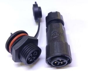 3 Pim mini Ip67 Su Geçirmez 12mm Takım Konnektör Plastik IC-266M-3P ( Erkek Seyyar Dişi Şase Tip )