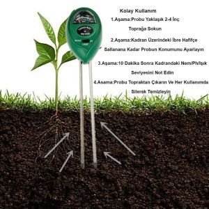 Noyafa TR-01 Analog Toprak Analiz Test Cihazı Ph / Su / Nem ve Işık Şiddet Ölçer