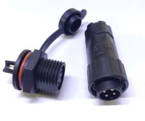4 Pim Ip67 Su Geçirmez 12mm Takım Konnektör Plastik IC-266M-4P ( Erkek Seyyar Dişi Şase Tip )
