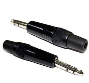 Stereo 6,3 mm  Erkek Prof Jak Siyah F0151