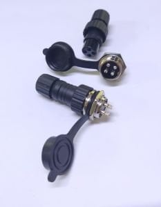 4 Pim Su Geçirmez 16mm Takım Konnektör Plastik GX16 IC-261N-4P ( Erkek Şase Tip Dişi Seyyar Tip )