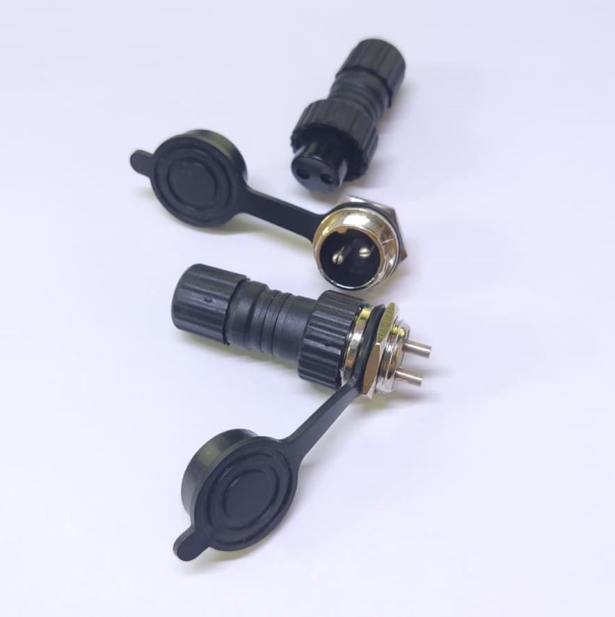 2 Pim Su Geçirmez 16mm Takım Konnektör Plastik GX16 IC-261N-2P ( Erkek Şase Tip Dişi Seyyar Tip )