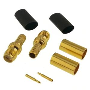 SMA DİŞİ 180°  Derece  Sıkmalı Konnektör   GOLD SMA004