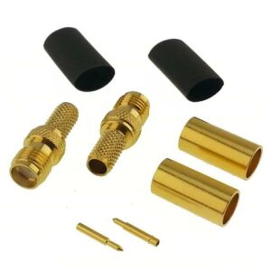 SMA DİŞİ 180°  Derece  Sıkmalı Konnektör   GOLD SMA004