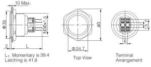 Onpow GQ30-11 Buton 30mm Metal Işıksız Su Geçirmez  IP65