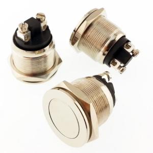 BUTON PBS-28B-2 YUVARLAK Metal 19mm 2 Pin VİDA PİN DÜZ KAFA  IC-182