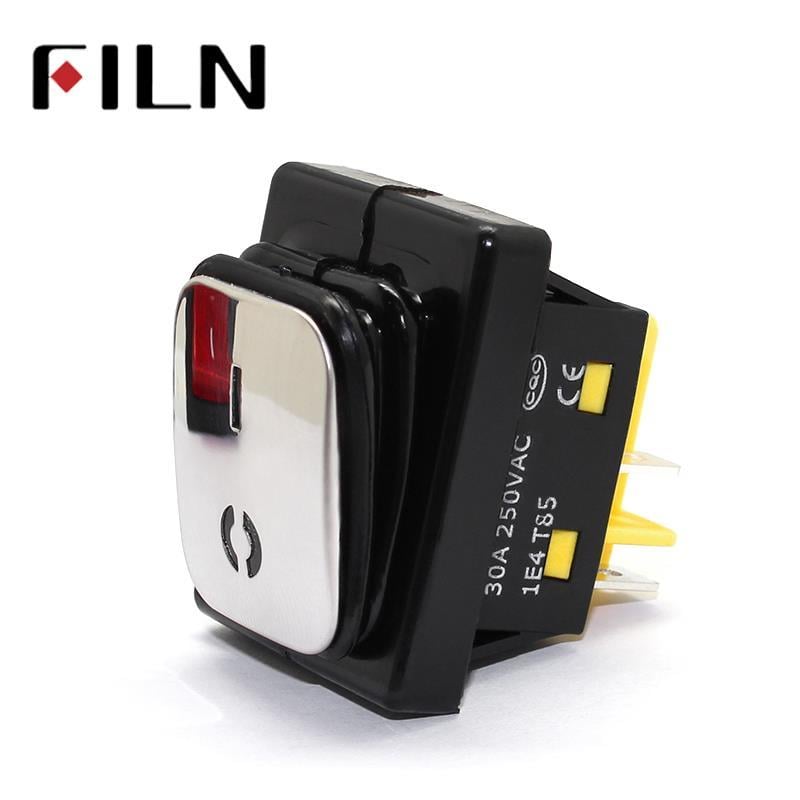 Anahtar On ~ On Sarı Işıklı 30A FL3-KCD4-20N-5 IP67 Su Geçirmez 4 Bacak