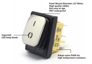 Anahtar On ~ On Sarı Işıklı 30A FL3-KCD4-202N-5 IP67 Su Geçirmez 6 Bacak