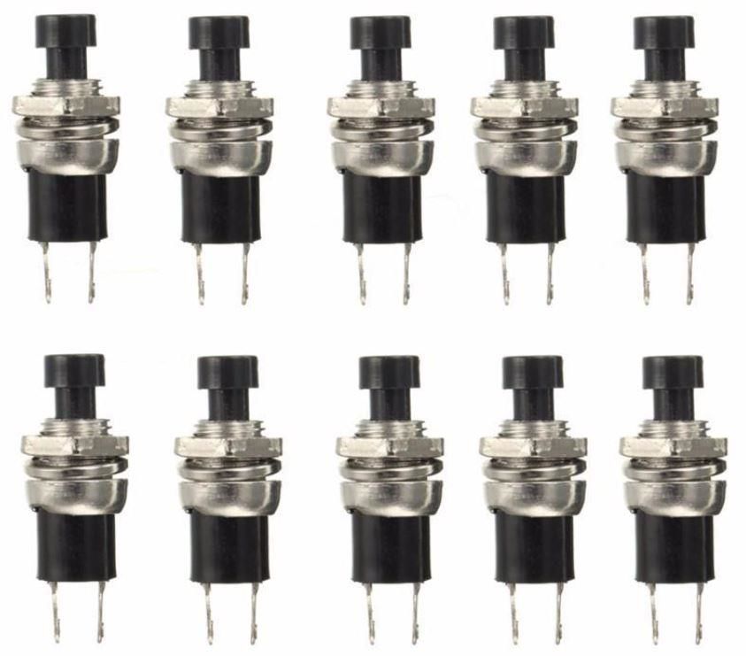 BUTON YUVARLAK  Metal 7mm SİYAH (PUSH SWITCH) DİAFON TİP  IC-177