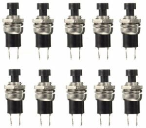 BUTON YUVARLAK  Metal 7mm SİYAH (PUSH SWITCH) DİAFON TİP  IC-177