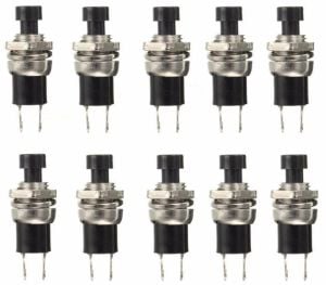 BUTON YUVARLAK  Metal 7mm SİYAH (PUSH SWITCH) DİAFON TİP  IC-177