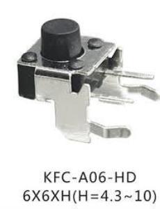 TACT  BUTON  6x6 90° PCB tip  Siyah  7 mm (KFC-A06-HD)(KFC-A06W3-7.0)