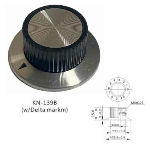 Pot Düğmesi KN-139B Parlak Ok Göstergeli  Çap: 37mm