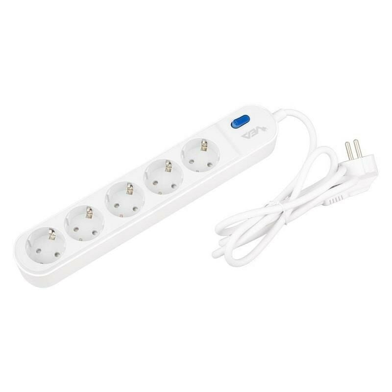 VEA VE-VEGA105 A Class Beyaz Akım Korumalı Grup Priz 5'Li 1.5 Metre Anahtarlı (Made in Malaysia)