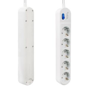 VEA VE-VEGA105 A Class Beyaz Akım Korumalı Grup Priz 5'Li 1.5 Metre Anahtarlı (Made in Malaysia)