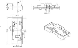 AK-RT-202-C  35x86x59  VİDA TERMİNAL İÇİN  Ray Tipi Kutu
