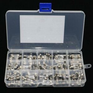 Cam Sigorta Seti 5x20 mm 150 Adet 15 Çeşit 250v Şeffaf Çantada