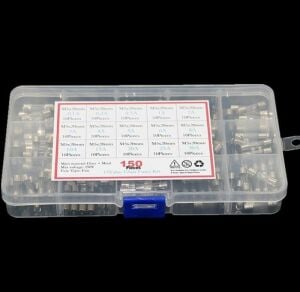 Cam Sigorta Seti 5x20 mm 150 Adet 15 Çeşit 250v Şeffaf Çantada