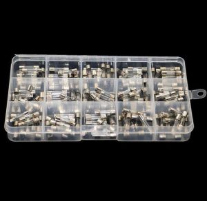 Cam Sigorta Seti 5x20 mm 150 Adet 15 Çeşit 250v Şeffaf Çantada