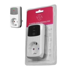 VEA VE-25532 16a 4000w Tekli Led Göstergeli Akım Korumalı Priz