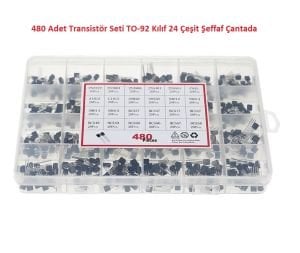 480 Adet Transistör Seti TO-92 Kılıf 24 Çeşit Şeffaf Çantada