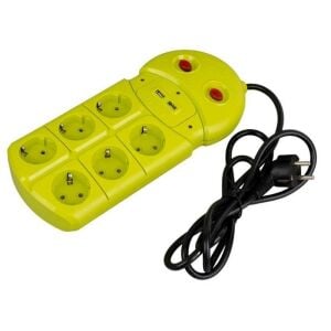 VEA VE-970USB Akım Korumalı Grup Priz 6'Lı 2 USB Girişli 1.5 Metre 2 Anahtarlı