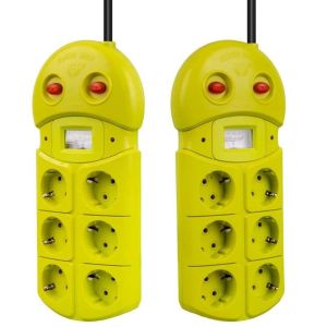 VEA VE-970B Akım Korumalı Grup Priz 6'Lı 2 USB Girişli 1.5 Metre 2 Anahtarlı Analog Voltmetreli