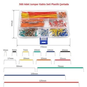560 Adet Jumper Kablo Seti Plastik Çantada (14 farklı Boy 40 ar adet)