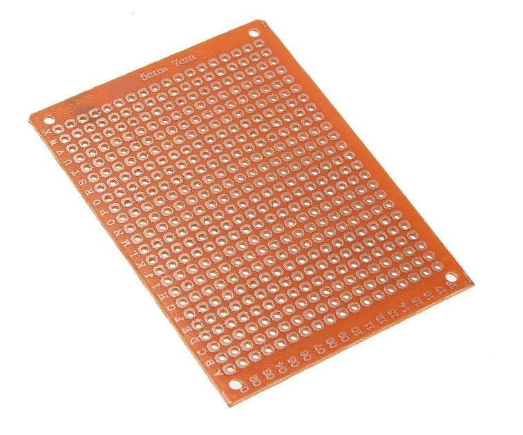 Delikli Plaket Bakır Tek Yüzlü 50x70 mm ( Pertinaks )