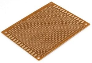 Delikli Plaket Bakır Tek Yüzlü 90x70 mm ( Pertinaks )