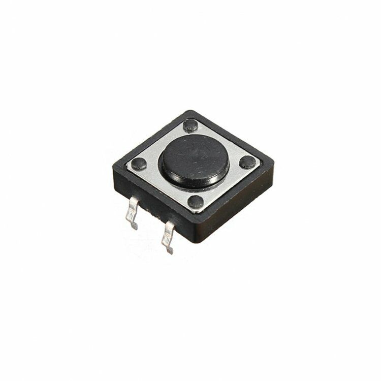 TACT  BUTON  12x12 Siyah 6,5 mm Yuvarlak  IC-202