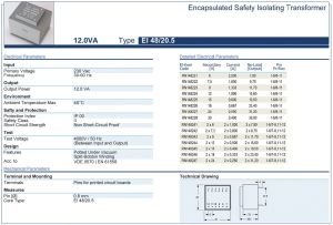 Trafo El-Kom 12VA 2x12V mavi RN148244