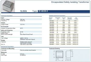 Trafo El-Kom 12VA 2x12V mavi RN148244