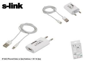 S-LİNK IP-542 USB IPOD/IPAD/IPHONE5 USB DATA ŞARJ KABLO- (BEYAZ) 5V 1A