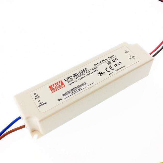 Meanwell Lpc-35-1050  9 ~ 30v 1050 Ma Sabit Akım Led Driver İp67