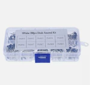 100 Parça Diyot Seti 10 Farklı Değerde DO-41 Kılıf Şeffaf Çantada